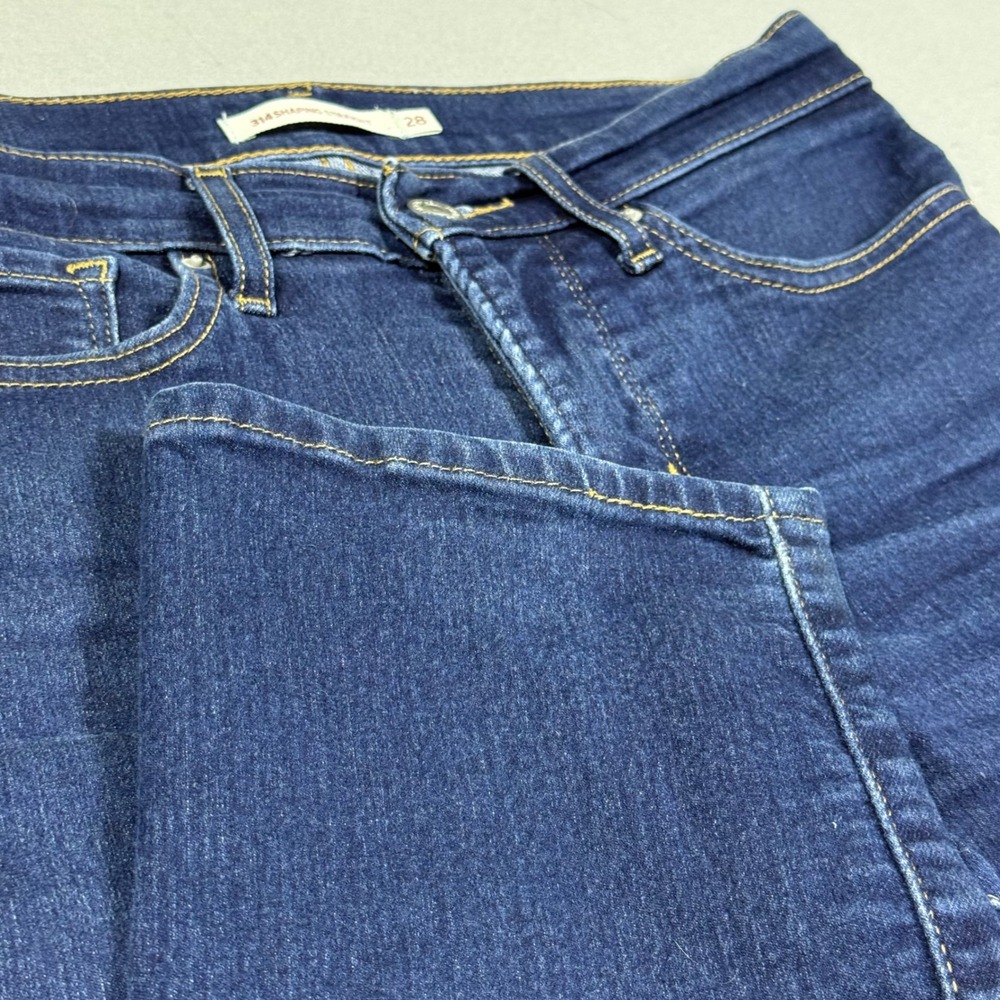 Levis 314 Shaping Straight Jeans Dark Wash Denim Blue Womens 28x32